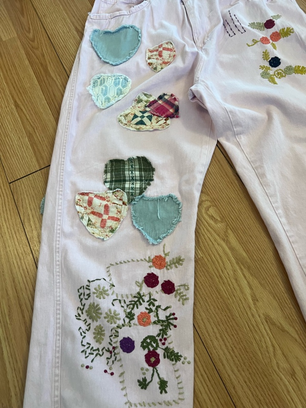Bluevelvet Pink Patchwork Lightweight Denim - Picture 4 of 8
